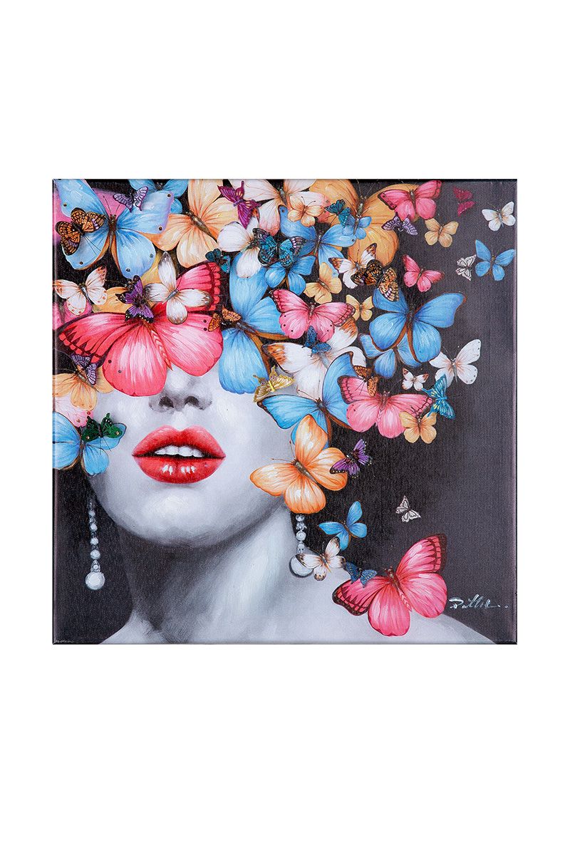 Casablanca Gemälde 2teilig Farfalla handgemalt auf Leinen 40 x 40 cm