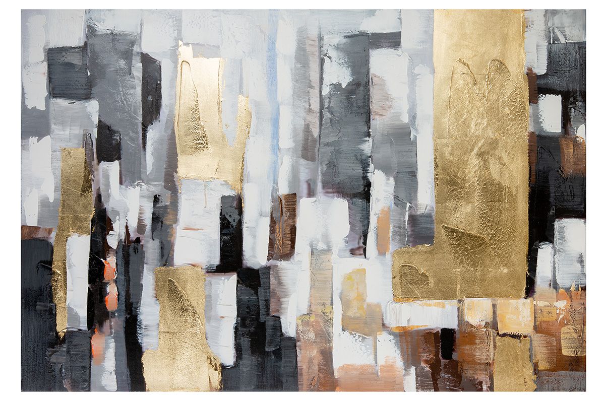 Holz Leinen Bild Gemälde Rechtecke Breite 120cm Handbemalt