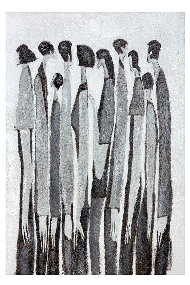 Wandbild Begegnung der Schatten Handgemalt Leinwand