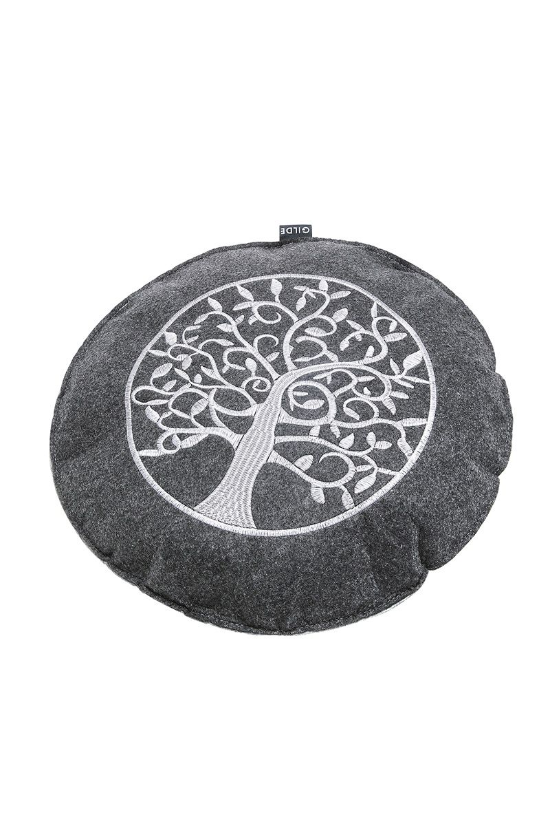 6tlg Stoff Lebensbaum Kissen rund 40cm