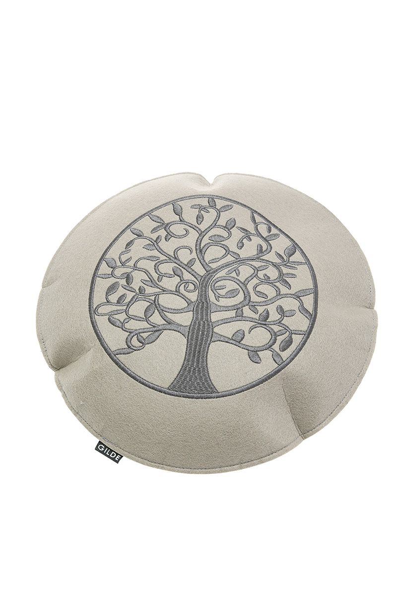 6tlg Stoff Lebensbaum Kissen rund 40cm