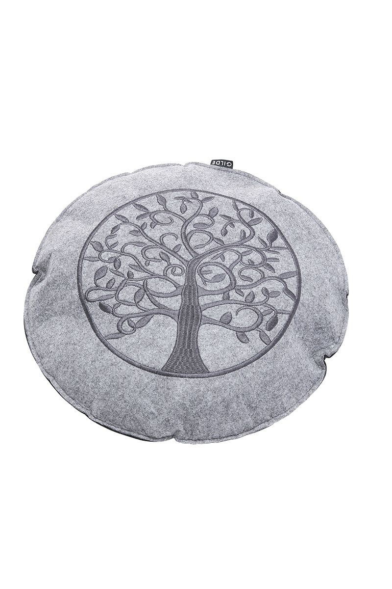 6tlg Stoff Lebensbaum Kissen rund 40cm