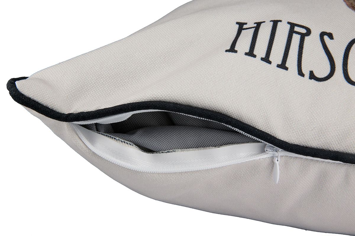 Stylish set of 3 fabric cushions with a deer head design made of wool and velvet - luxurious decoration for any room