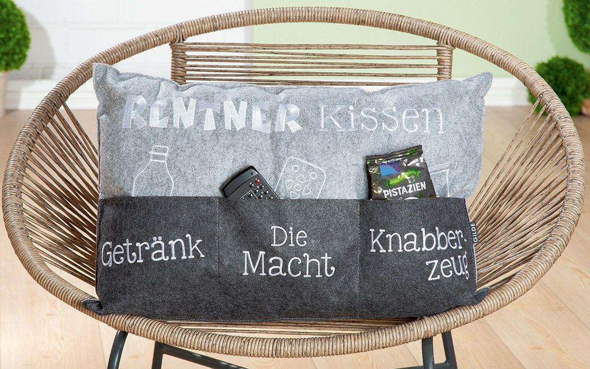 Pensioner pillow KomfortPlus Grey with embroidered compartments 39x60cm