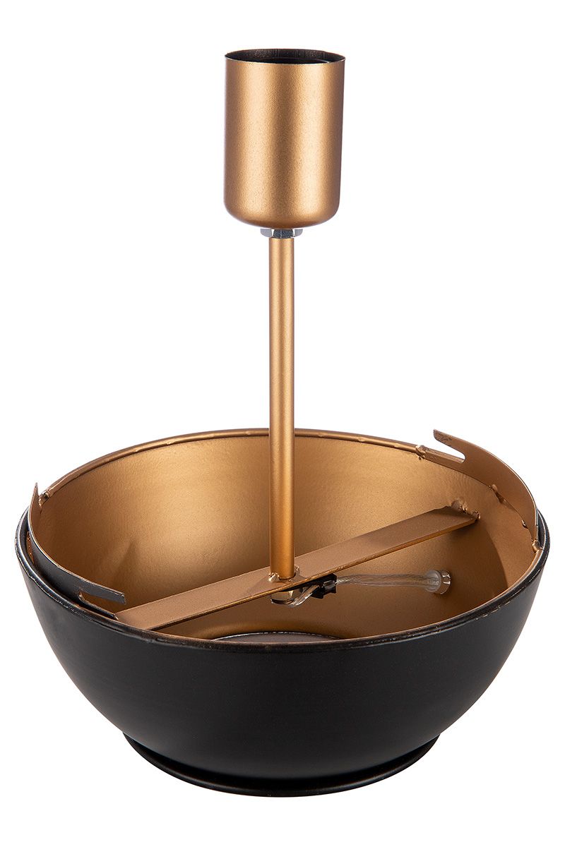 Metall Bodenlampe Almazar schwarz/goldfarben, orientalisches Karodesign Höhe 57cm