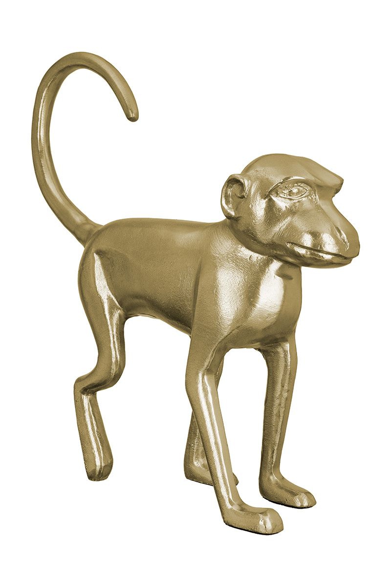 Alu Skulptur "Monkey" Eine realistische und langlebige Darstellung eines lächelnden Affen