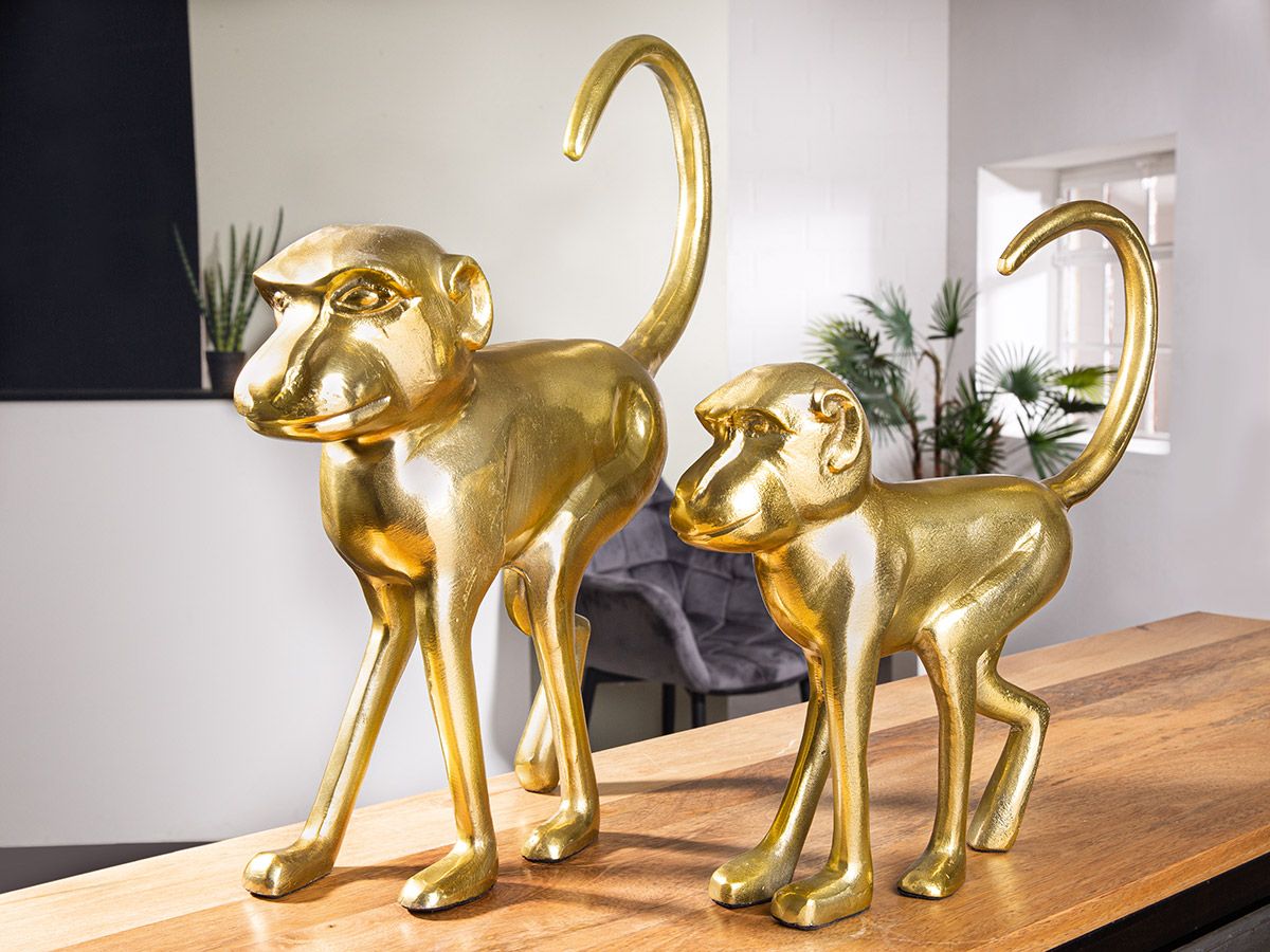 Alu Skulptur "Monkey" Eine realistische und langlebige Darstellung eines lächelnden Affen