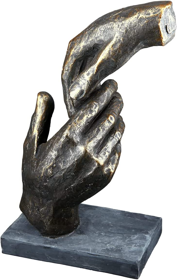 Casablanca Deko Skulptur helfende Hand - aus Poly mit Spruchanhänger Geschenk und Dekoration Höhe 21 cm
