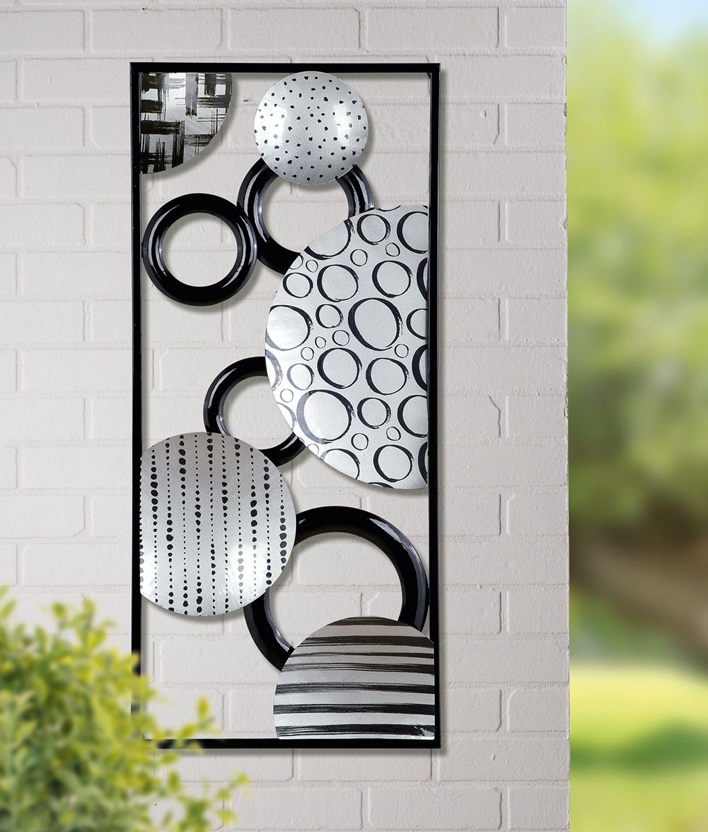 3D Wanddeko Bubble Wandschmuck Metalldeko Metallbild 90x40cm