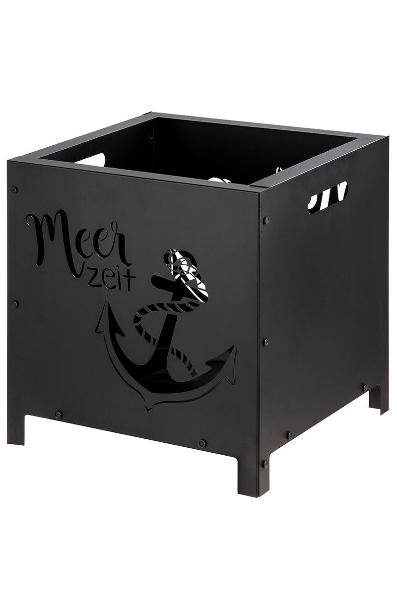 Feuerkorb Meerzeit mit Ankermotiv und Tragegriffen