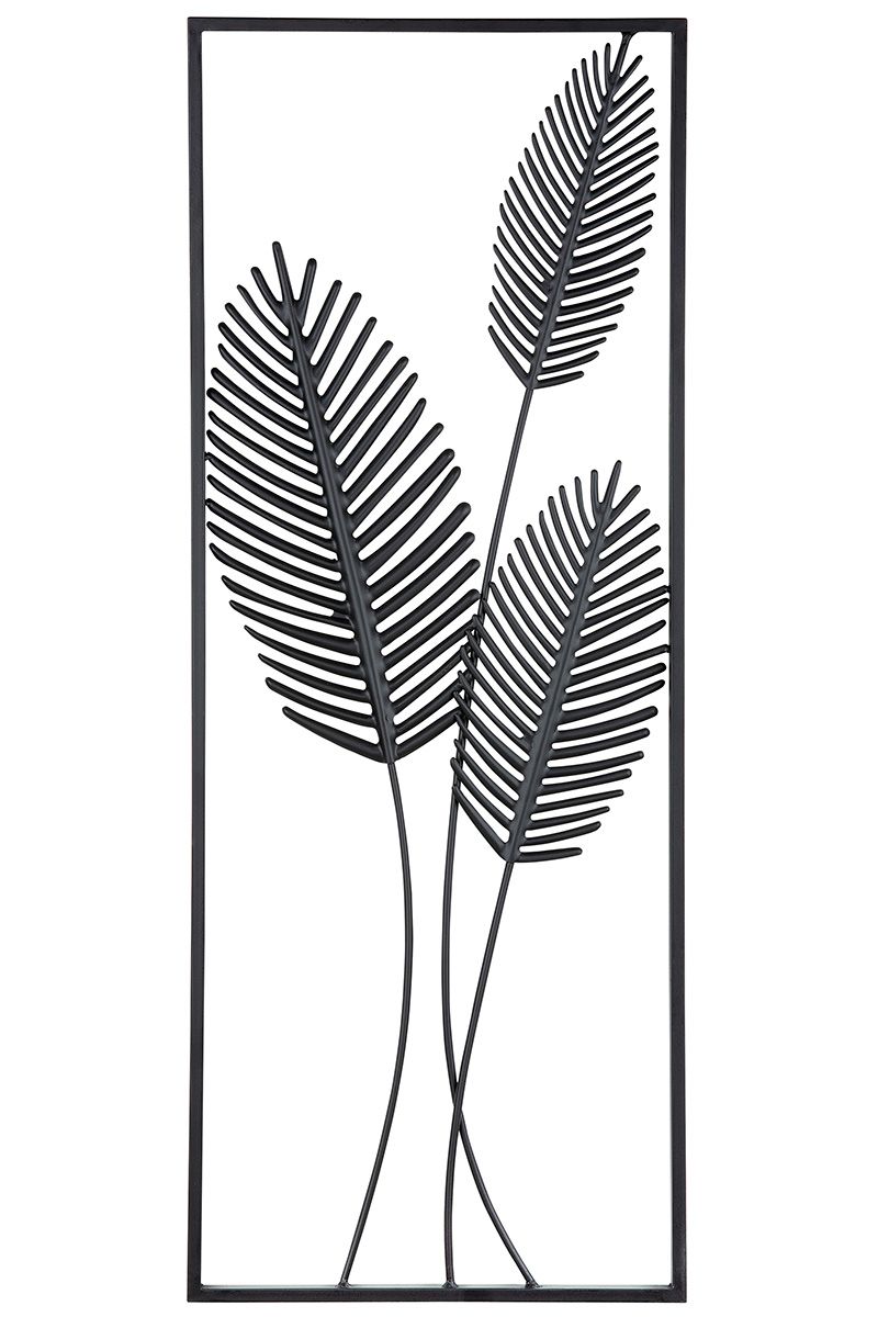 2er Set Metall Wandrelief Tribe schwarz mit Rahmen 91x35cm