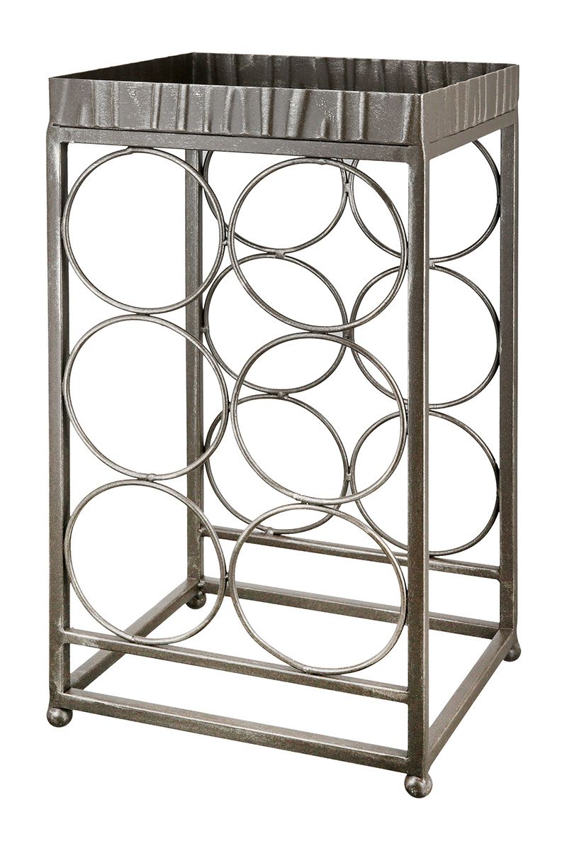 Albany - 2er Set eleganter handgefertigter Weinregale aus brüniertem Metall.