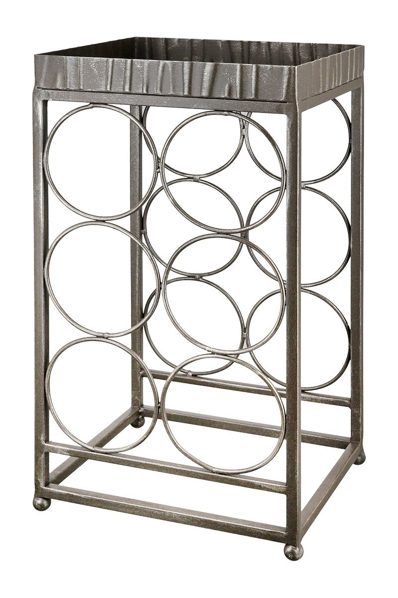 Albany - 2er Set eleganter handgefertigter Weinregale aus brüniertem Metall.