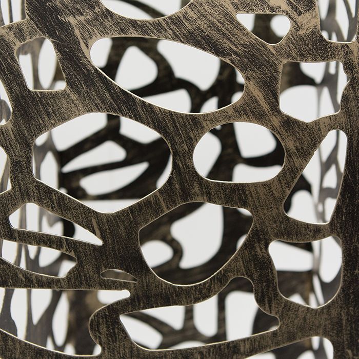 Säule "Ellis" aus Metall brüniert mit satinierter Glasplatte