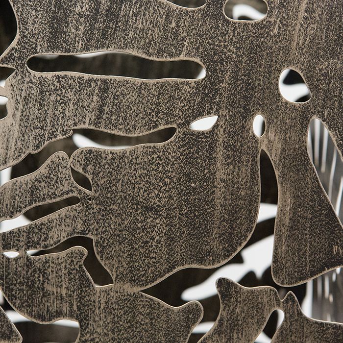 Säule Flora aus Metall brüniert mit klarer Glasplatte