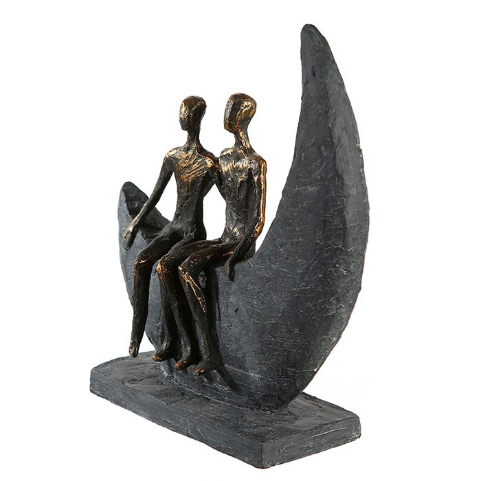 Skulptur Moon mit Spruchanhänger Ein Geschenk für Romantiker