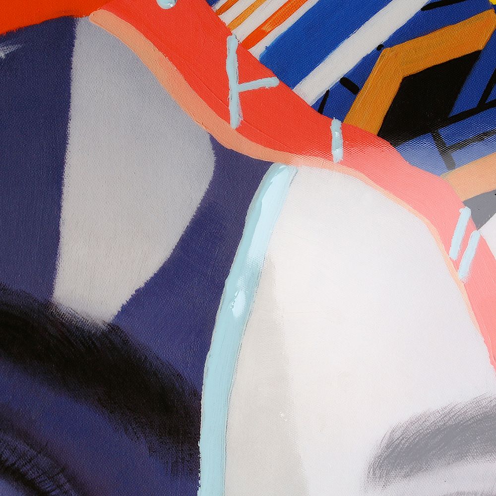 Bild Street Art Lady mit Lolly bunt 70x100cm