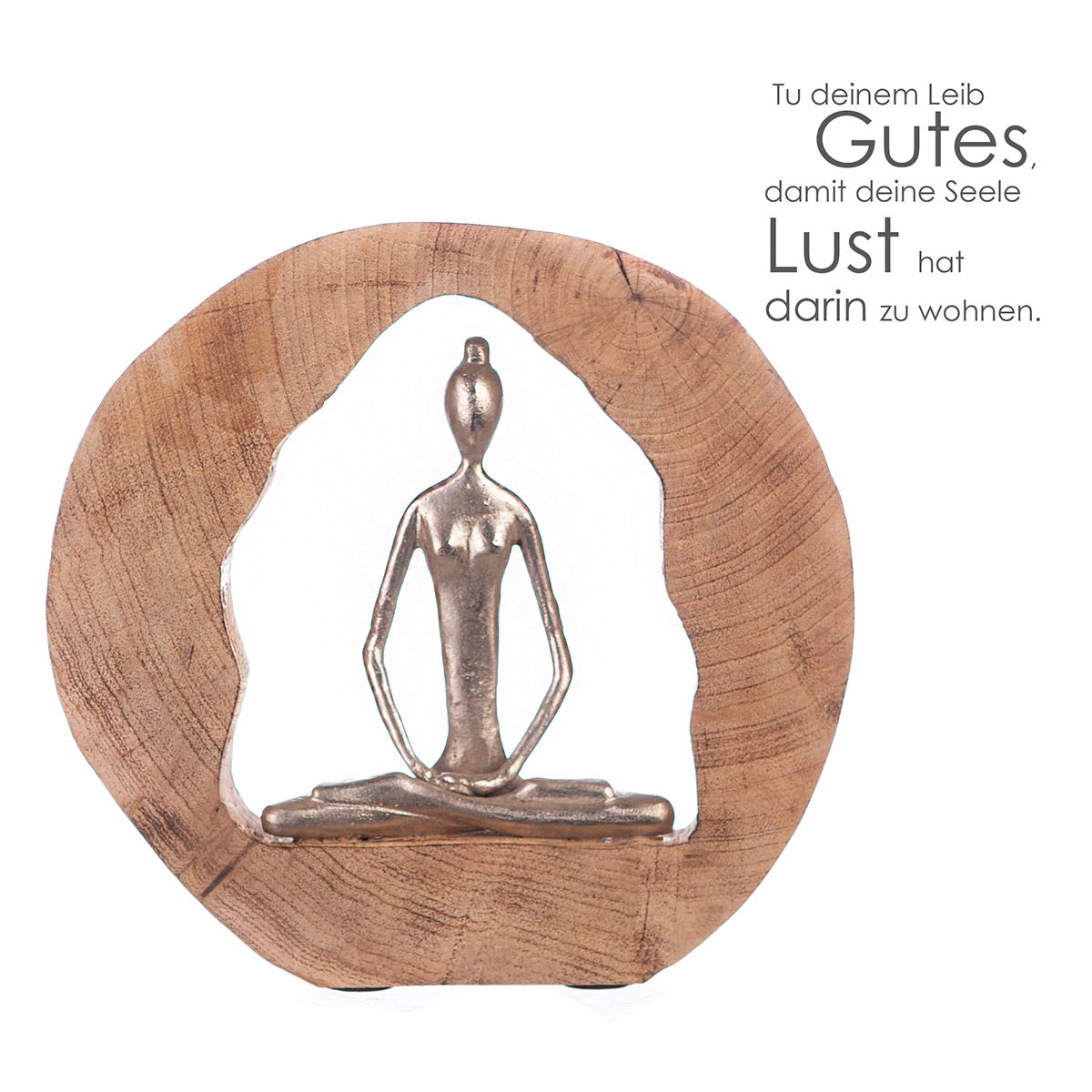 Skulptur Figuren " Yogagruppe " Yoga Figuren in silberfarben Base naturfarben aus Mangoholz Höhe 51cm