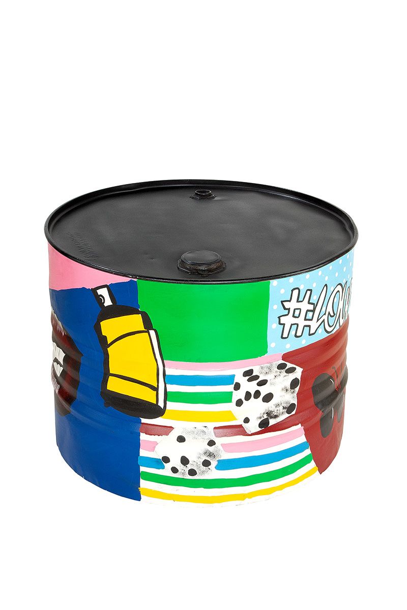 Metall Beistelltisch Street Art Metall Beistelltisch Street Art Unikat