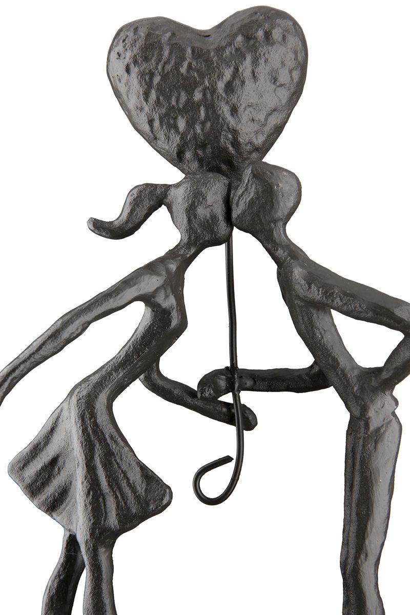 Eisen Design Skulptur Liebespaar mit Herzballon Höhe 22.5cm Geschenkidee