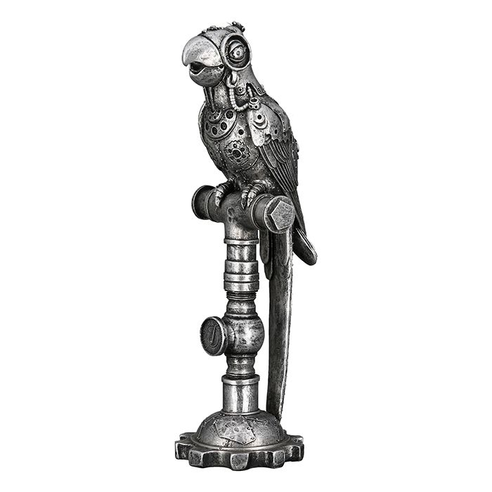 Poly Skulptur Steampunk Parrot Papagei Höhe 30.5cm