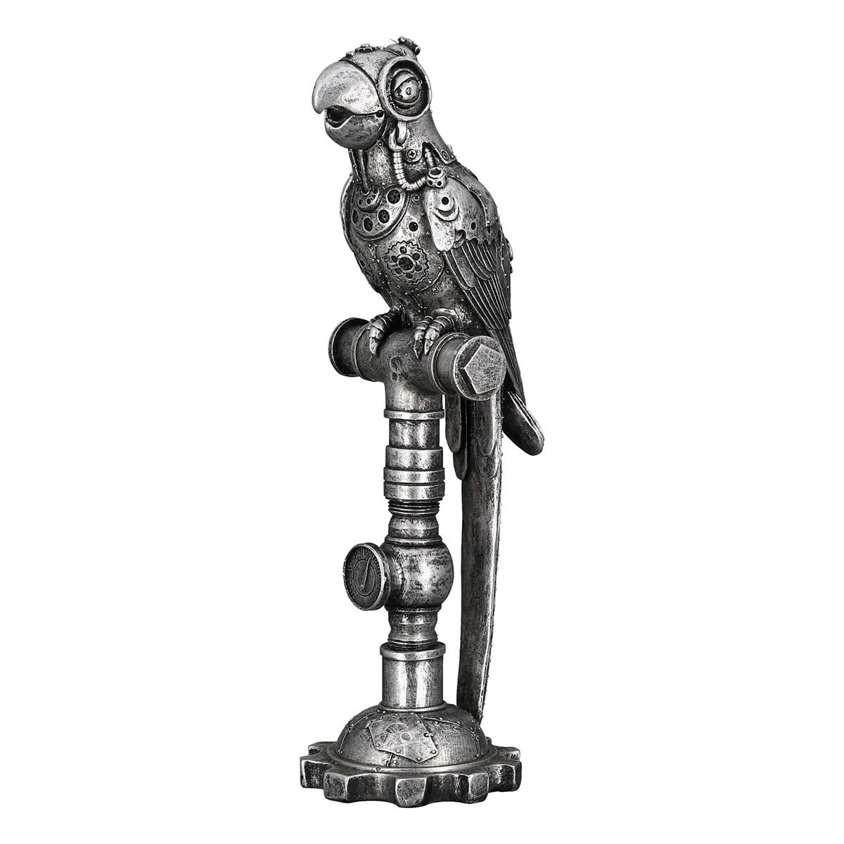 Poly Skulptur Steampunk Parrot Papagei Höhe 30.5cm