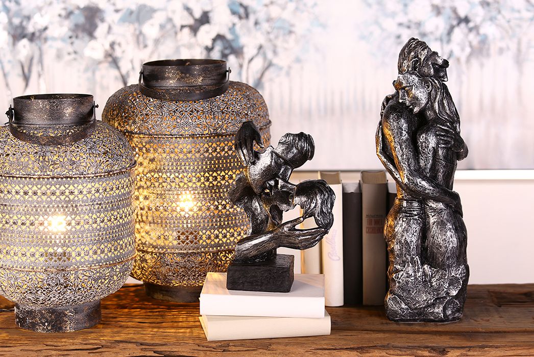 Skulptur Antikfinish küssendes Pärchen Liebespaar