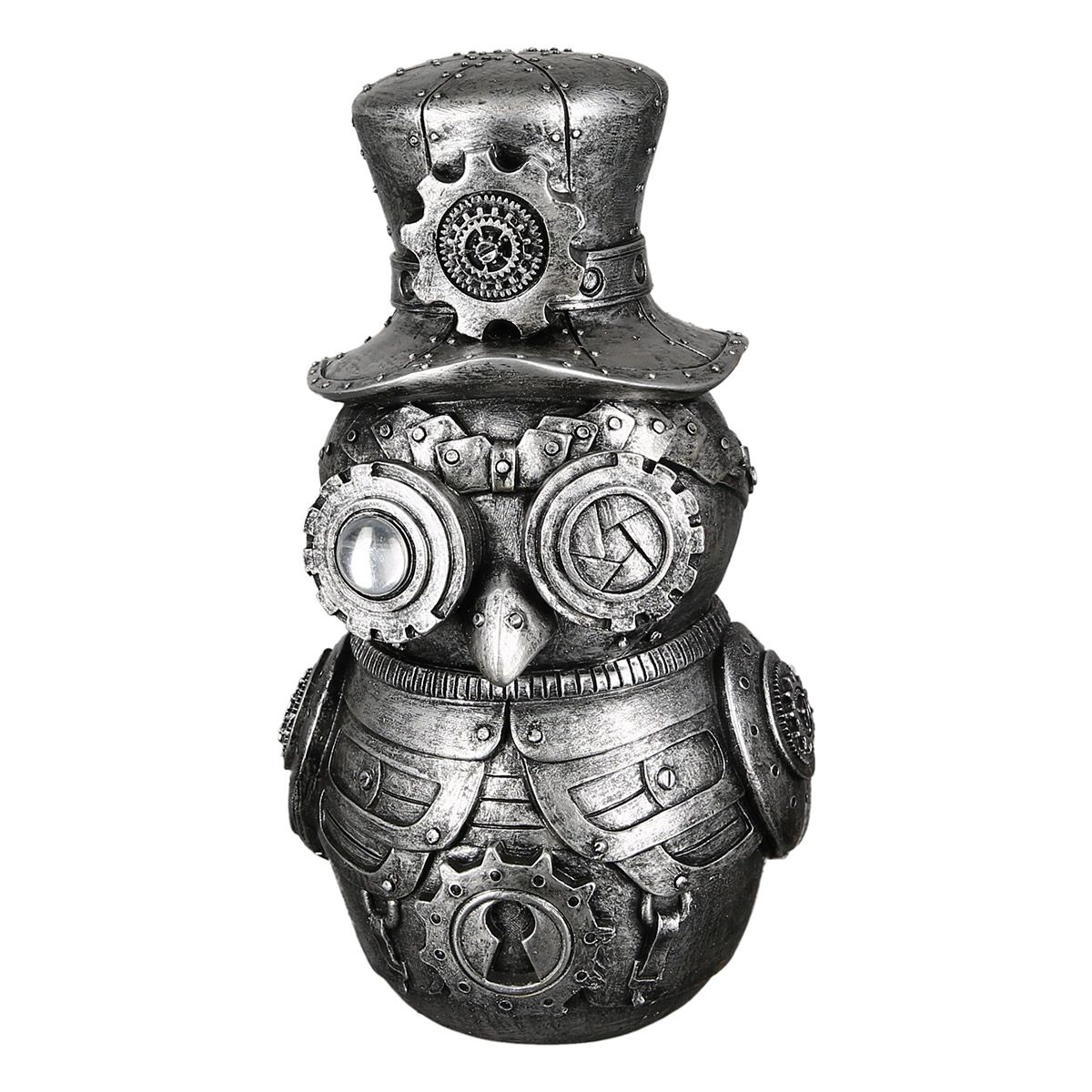 2er Set Poly Skulptur Steampunk Owl die Eule Höhe 23cm