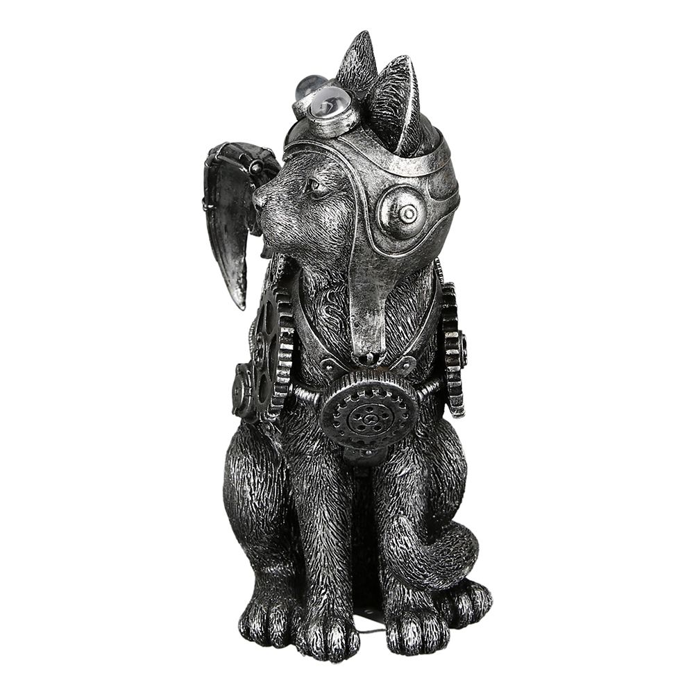 2er Set Poly Skulptur Steampunk Cat Katze Höhe 24cm