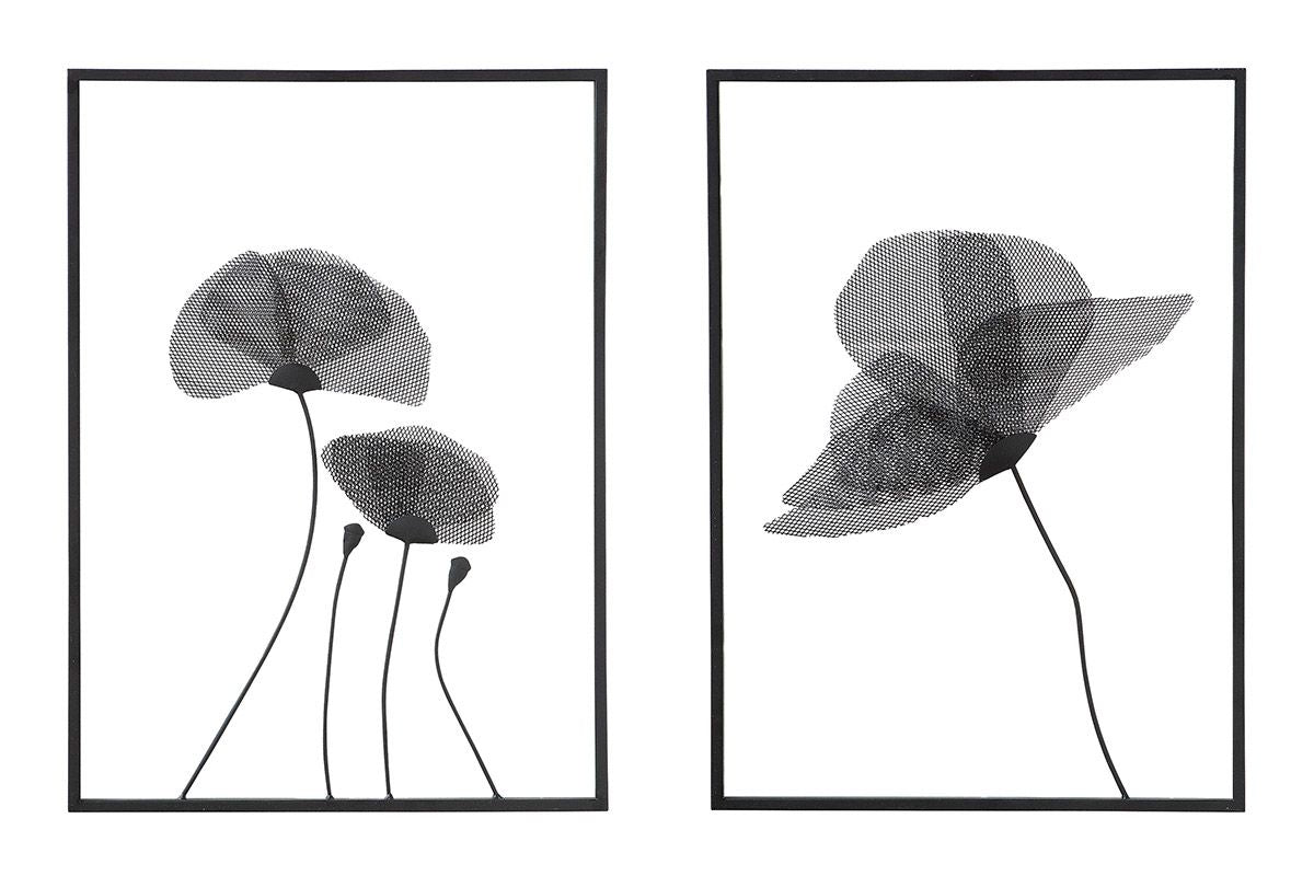 Wandrelief "Mohn" in Schwarz von Gilde - Kunstvolles Metallbild als Blickfang