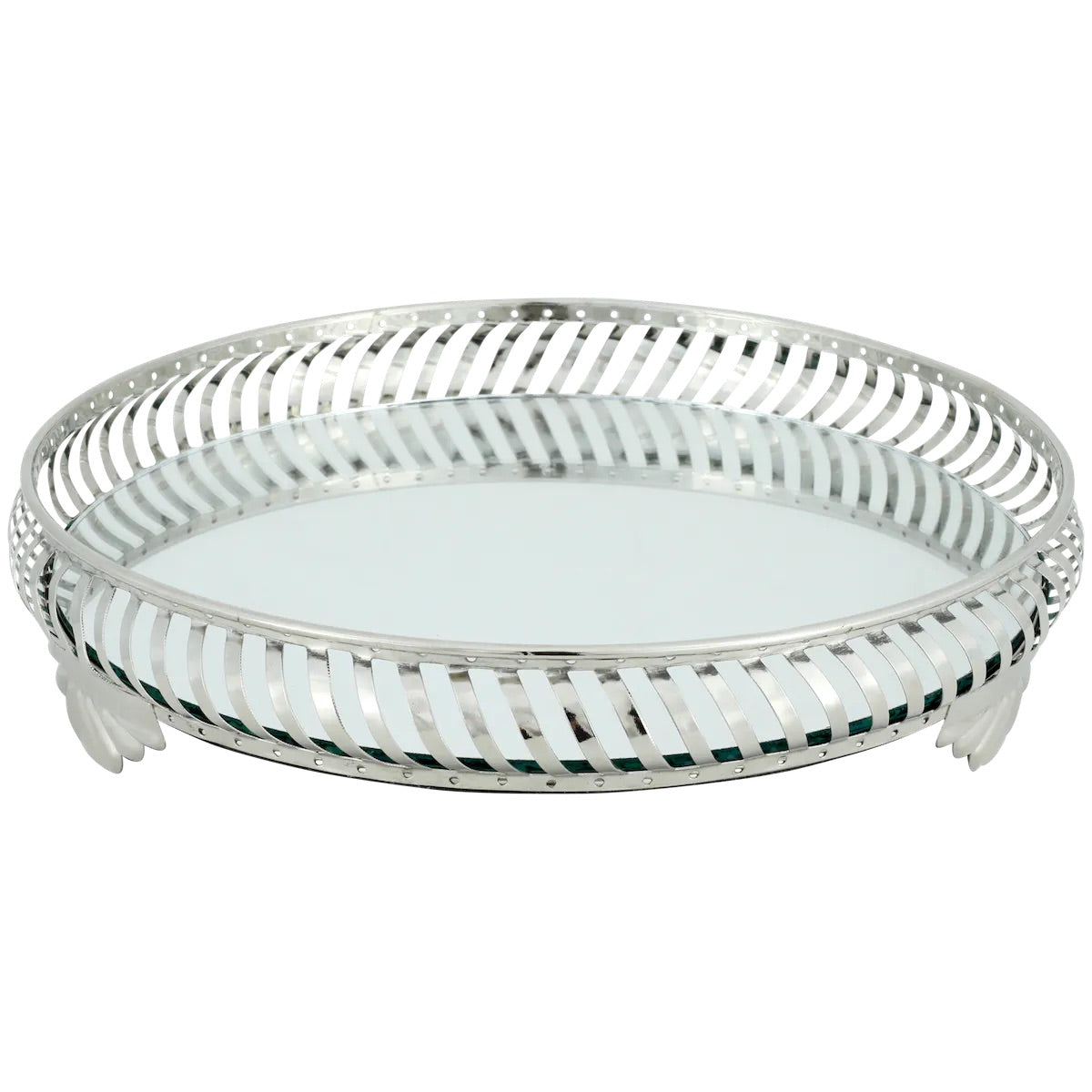 Dekotablett Spiegel Tablett Silber oder Schwarz Metall Landhaus Vintage