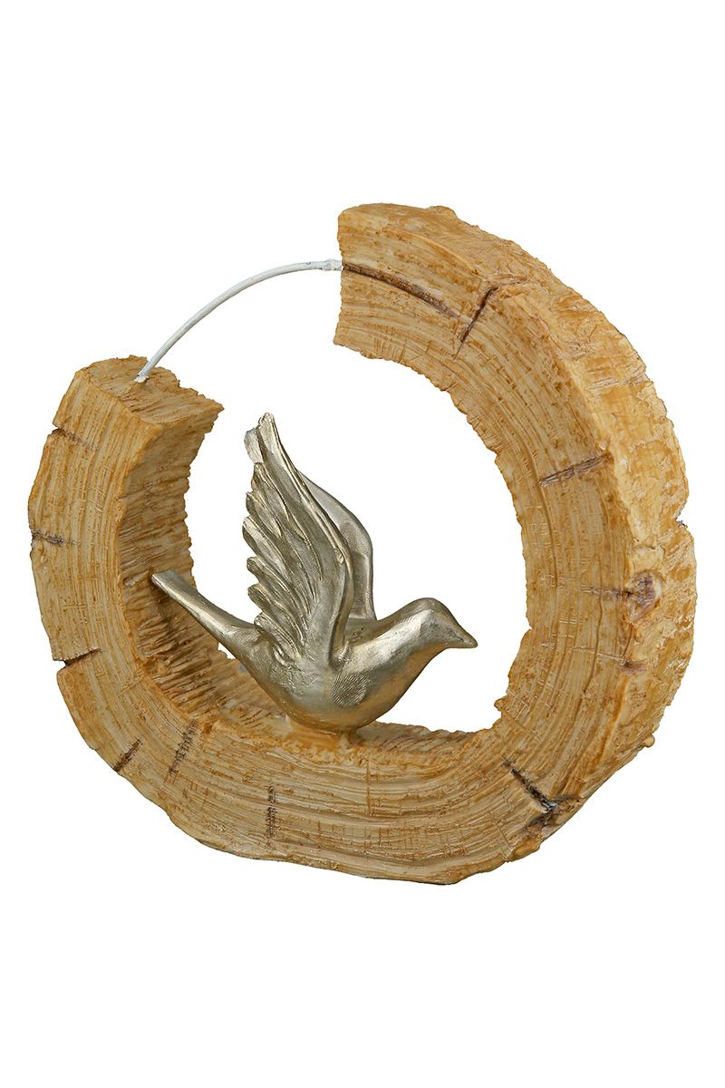 2tlg. Skulptur Vogel silberfarben Höhe 18cm