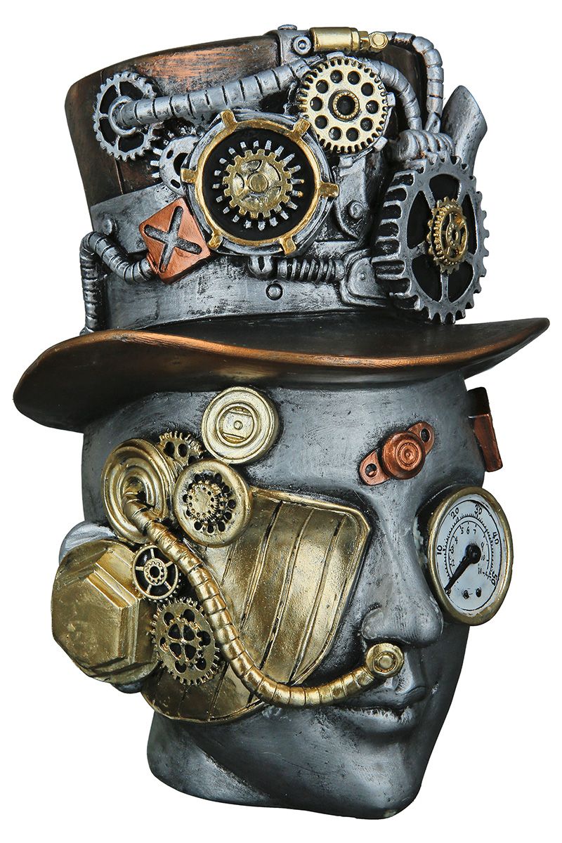 Poly Skulptur Steampunk Female Höhe 20cm