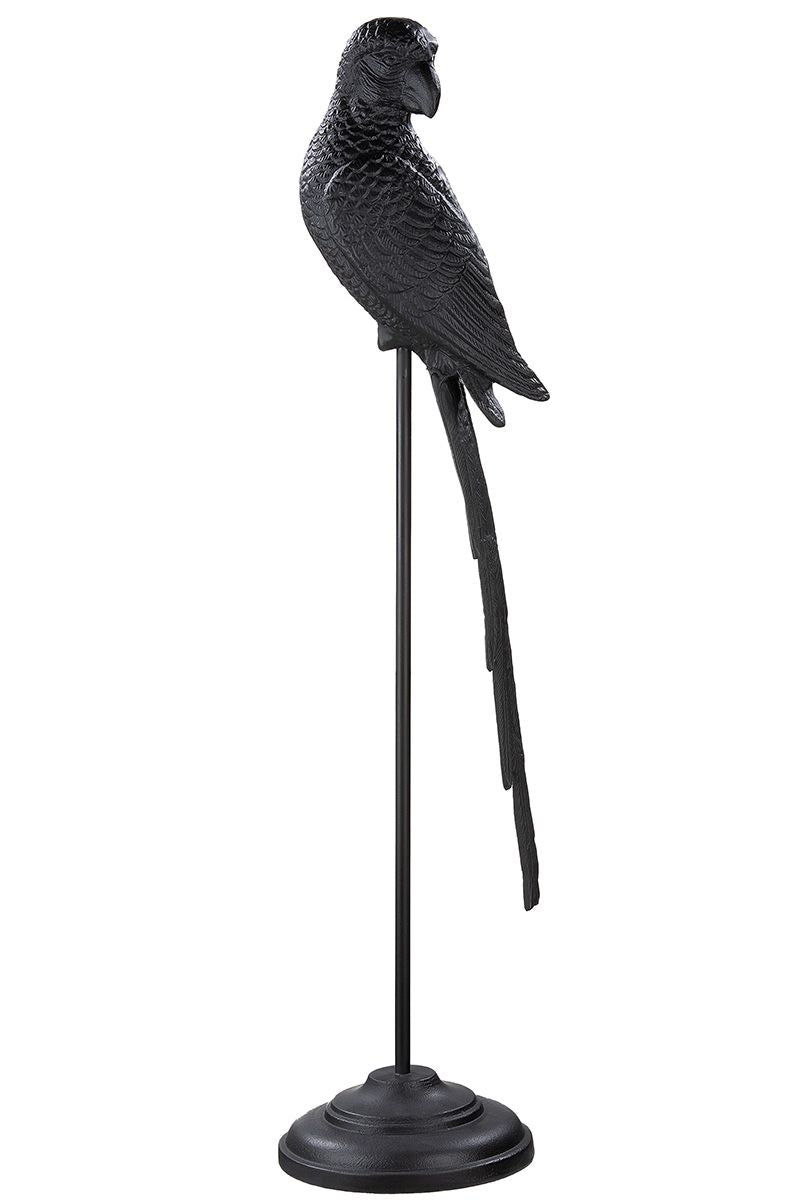 Alu Skulptur Parrot Papagei matt schwart Höhe 97cm