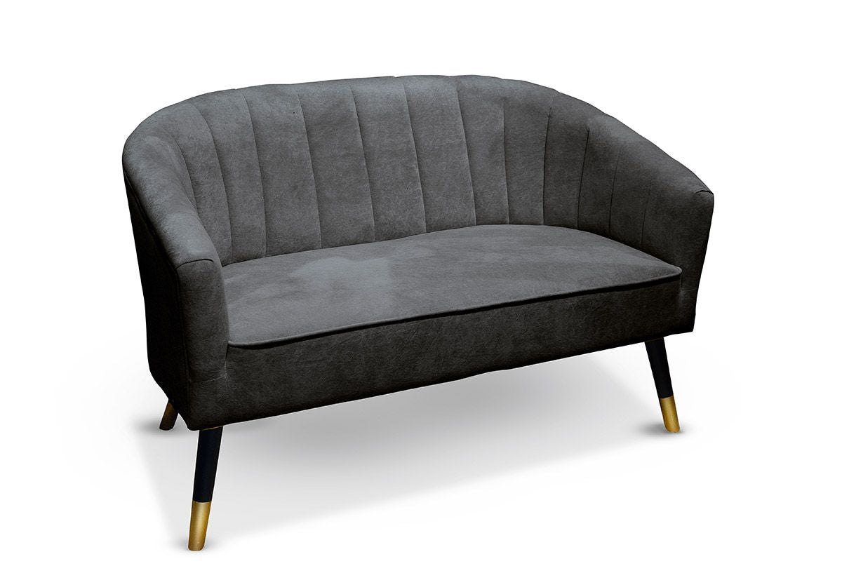 Casablanca wooden sofa velvet Vesuvius gray width 128cm