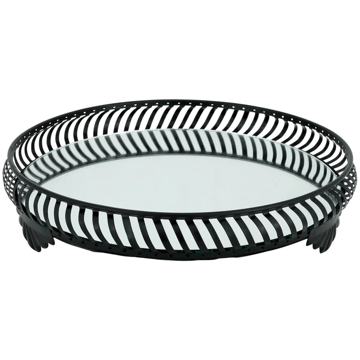 Dekotablett Spiegel Tablett Silber oder Schwarz Metall Landhaus Vintage