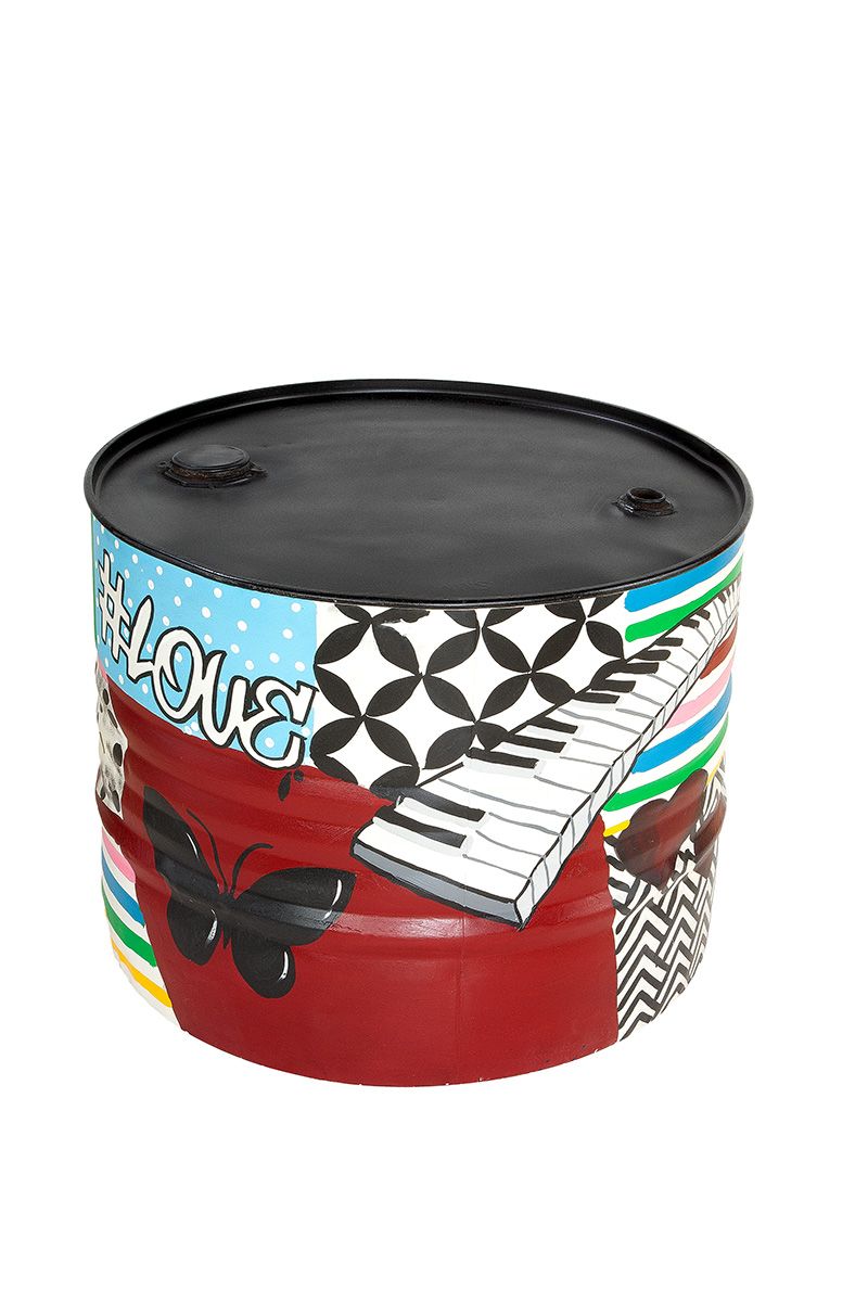 Metall Beistelltisch Street Art Metall Beistelltisch Street Art Unikat