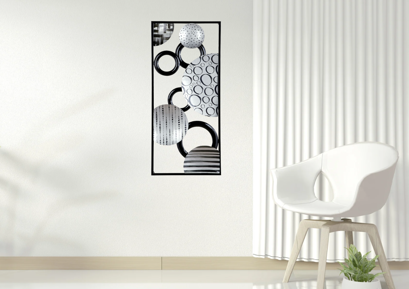 3D Wanddeko Bubble Wandschmuck Metalldeko Metallbild 90x40cm