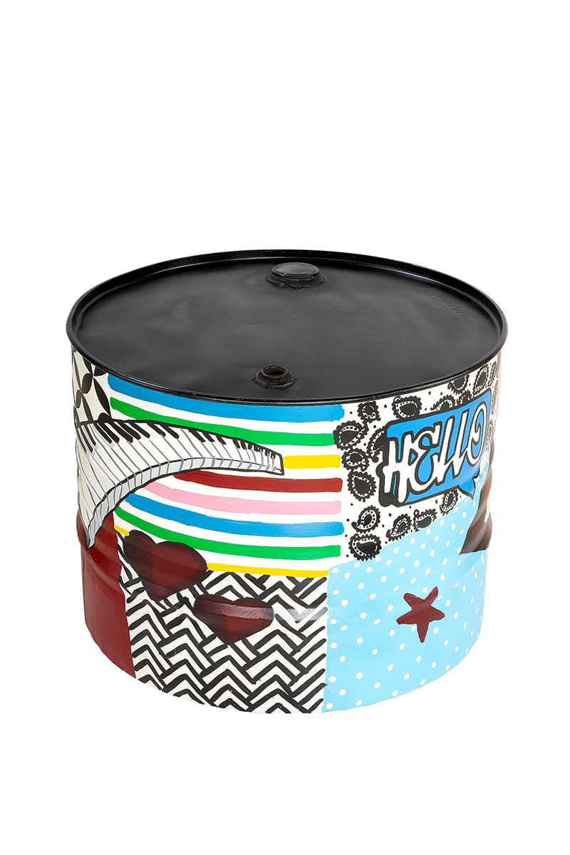 Metall Beistelltisch Street Art Metall Beistelltisch Street Art Unikat