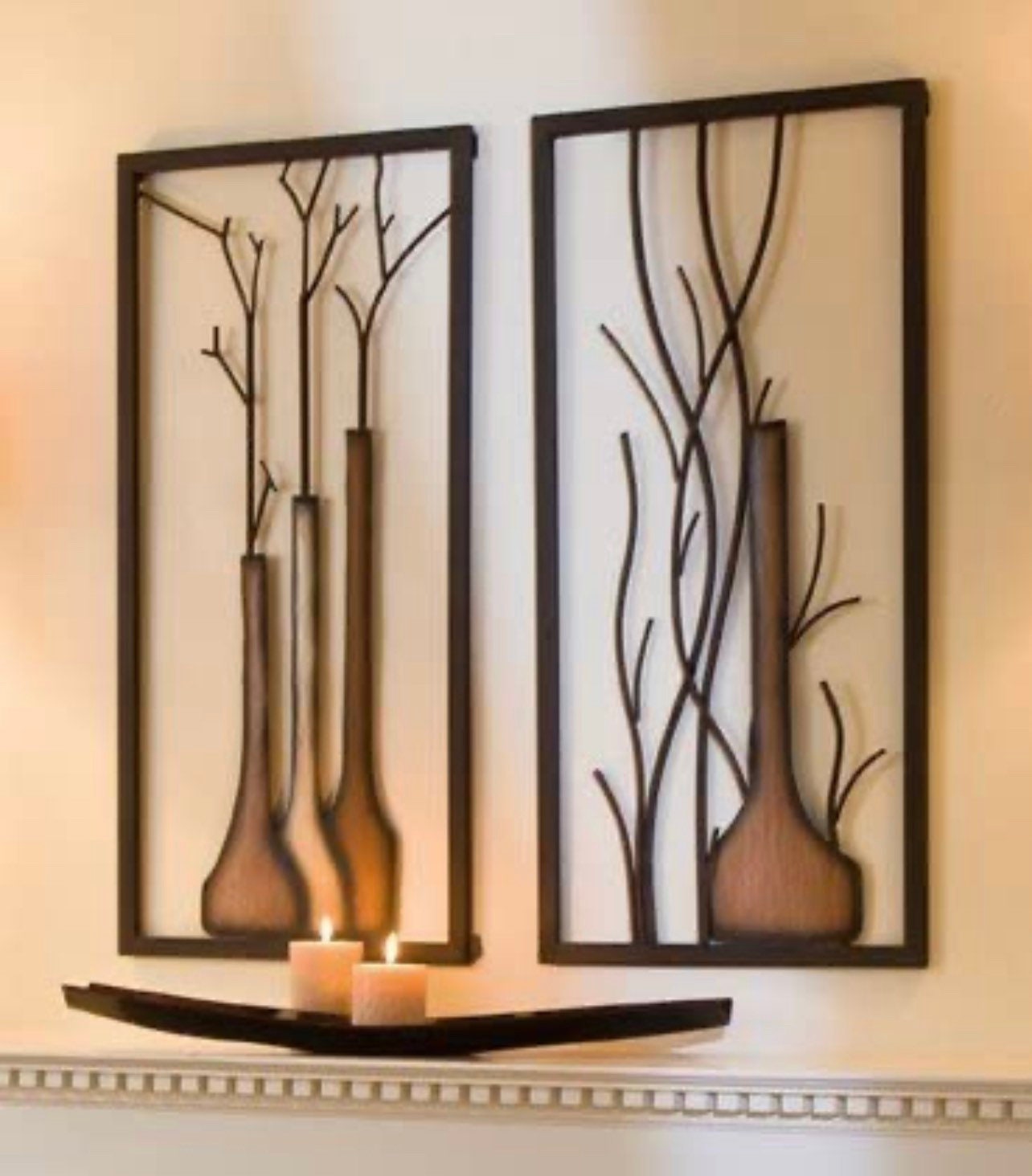 B-Ware 2-teiliges Wandbild-Set „Vase Herbst Winter Design“ – mit leichten Mängeln