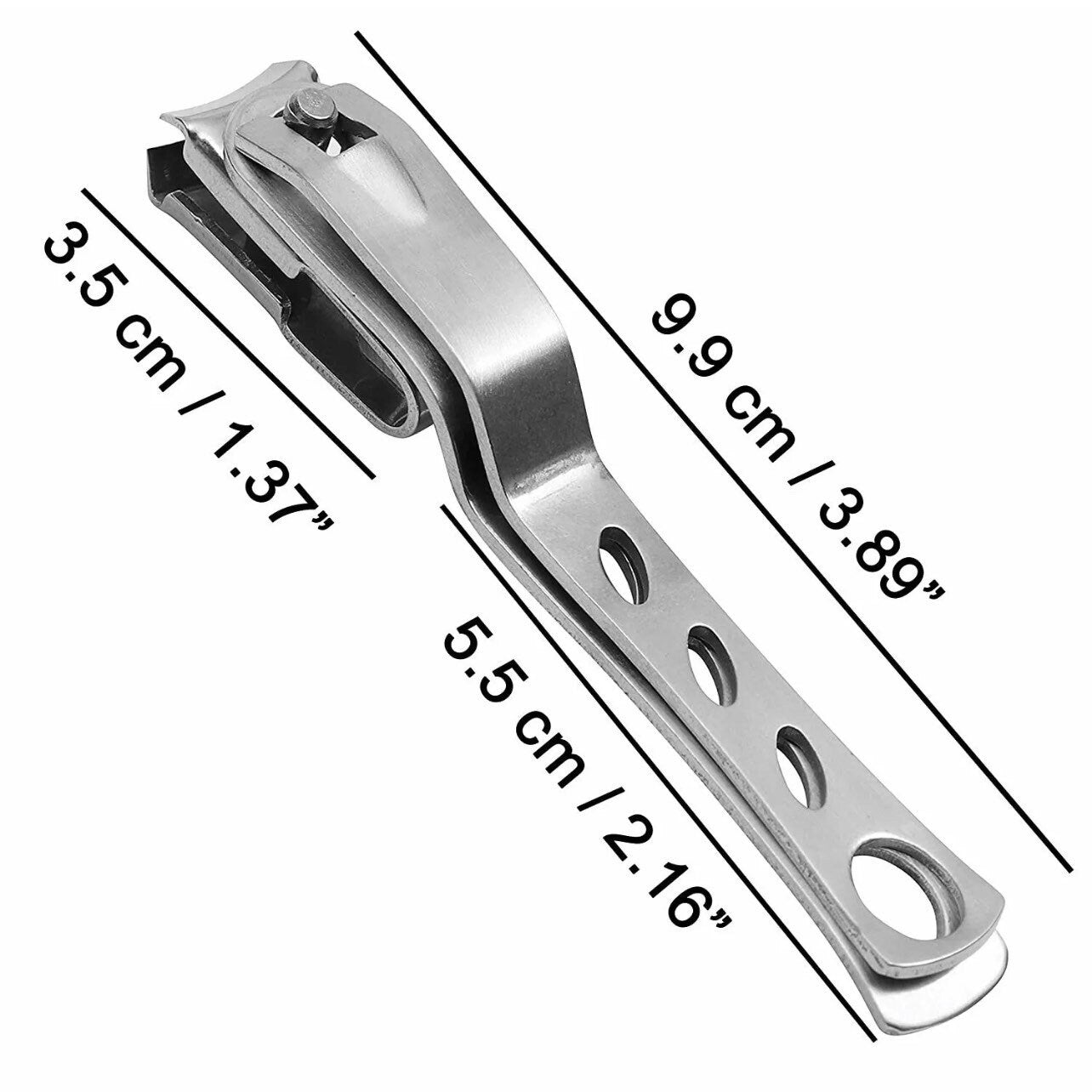 Nagelknipser 9,9cm Edelstahl Fußnagel und Fingernagel Knipser 360 Grad mit Schwenkkopf Ideal auch für Senioren