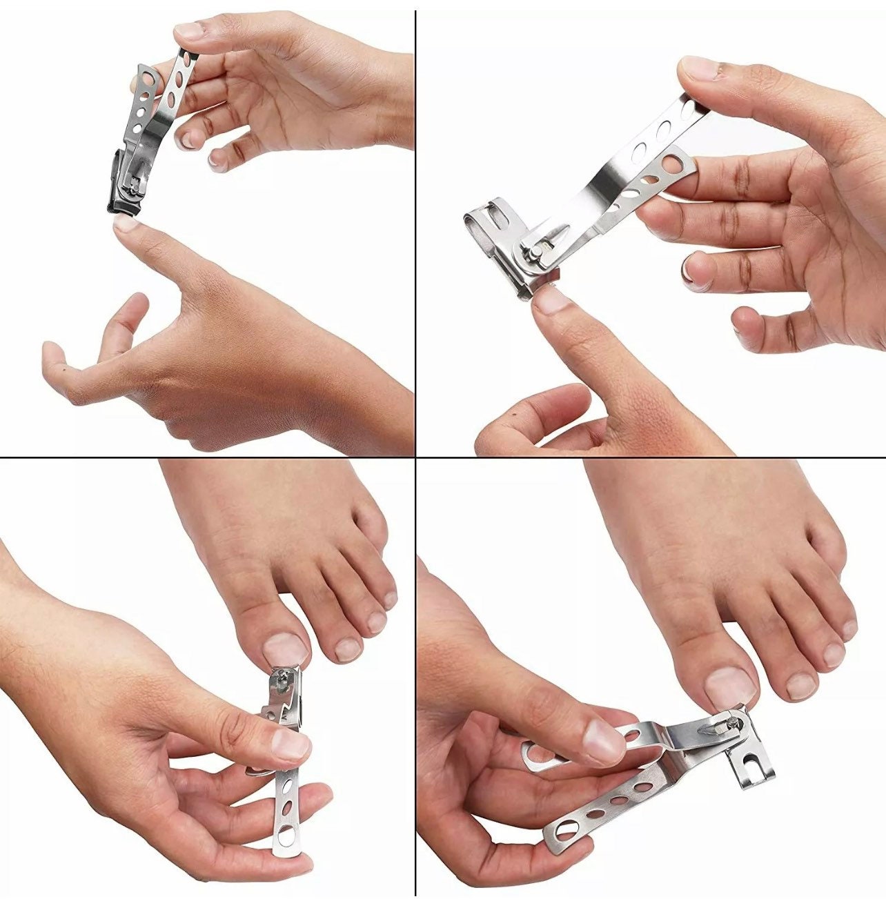 Nagelknipser 9,9cm Edelstahl Fußnagel und Fingernagel Knipser 360 Grad mit Schwenkkopf Ideal auch für Senioren
