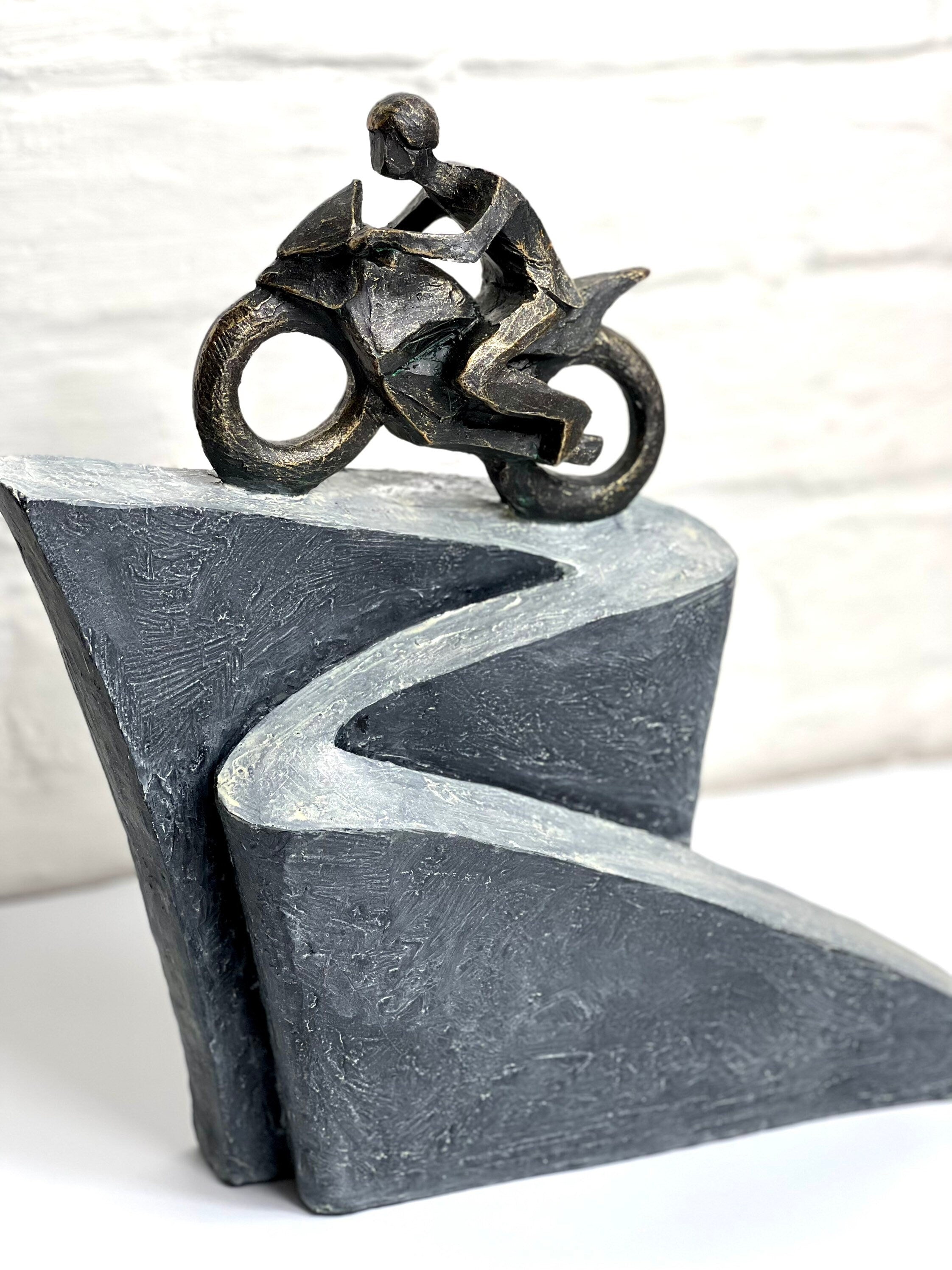 Sculpture motorcycle on base High quality with saying pendant