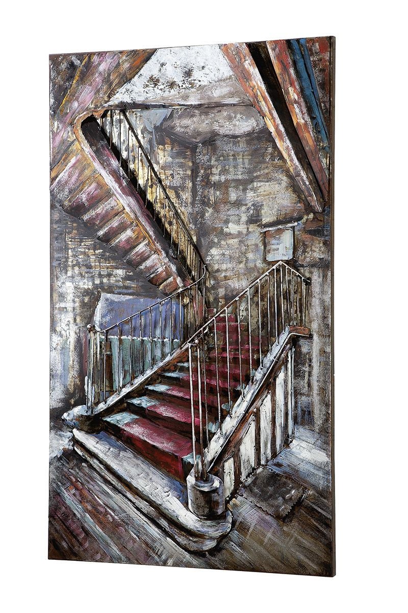 3D Metallbild Mysterious Staircase 120x70cm Handarbeit Wandrelief