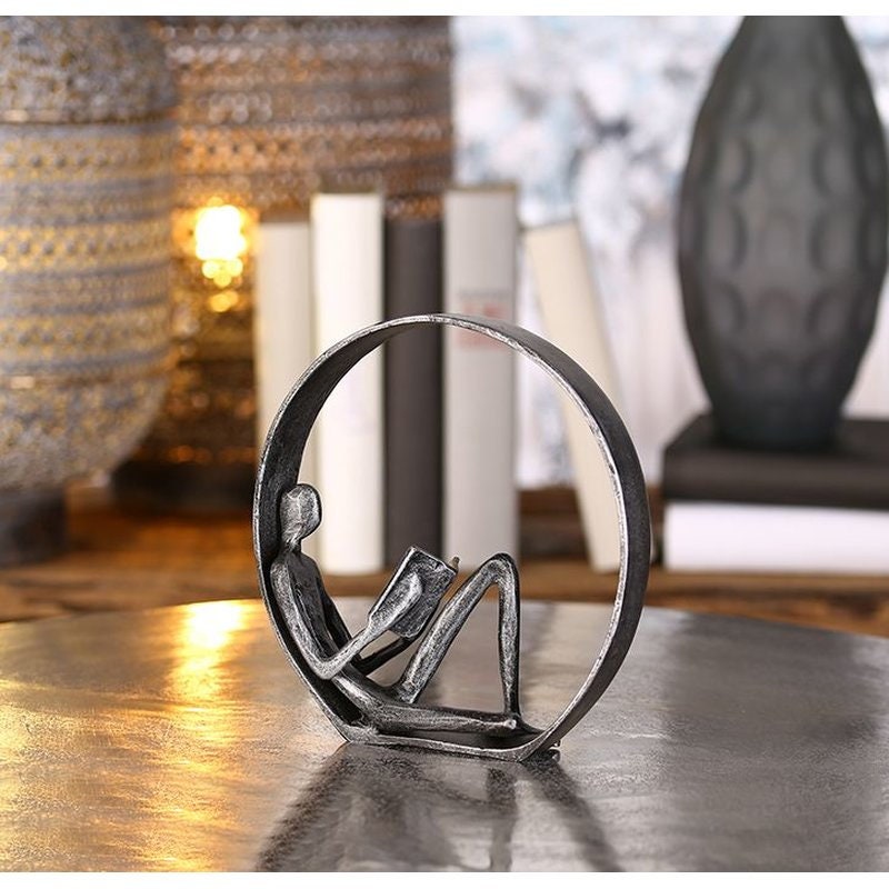 Sculpture Novel made of metal height 19 cm, bookend living room book shelf gift idea Good books are always much too short