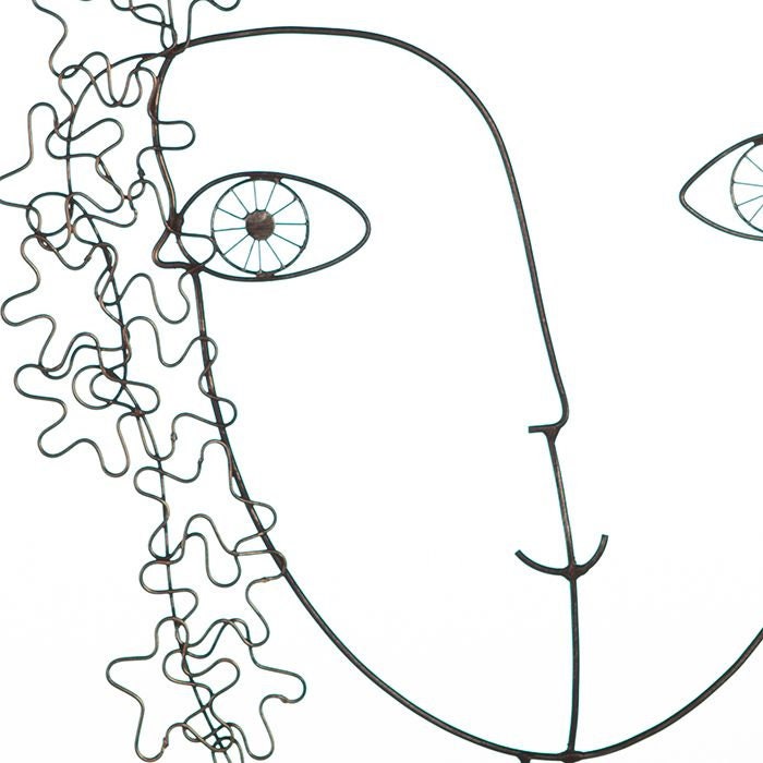 3D Wanddeko MADAME & MONSIEUR Dunkelbraun Kupferfarben Höhe 60cm