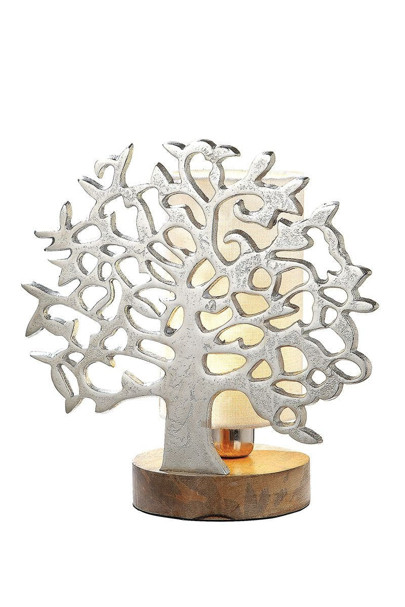 Tree of Life - Handmade Mango Wood & Aluminum Lamp, E27, 40W - A piece of nature for your home!