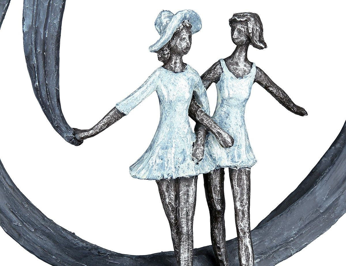 Skulptur More than friends Freundin mit Spruchkarte