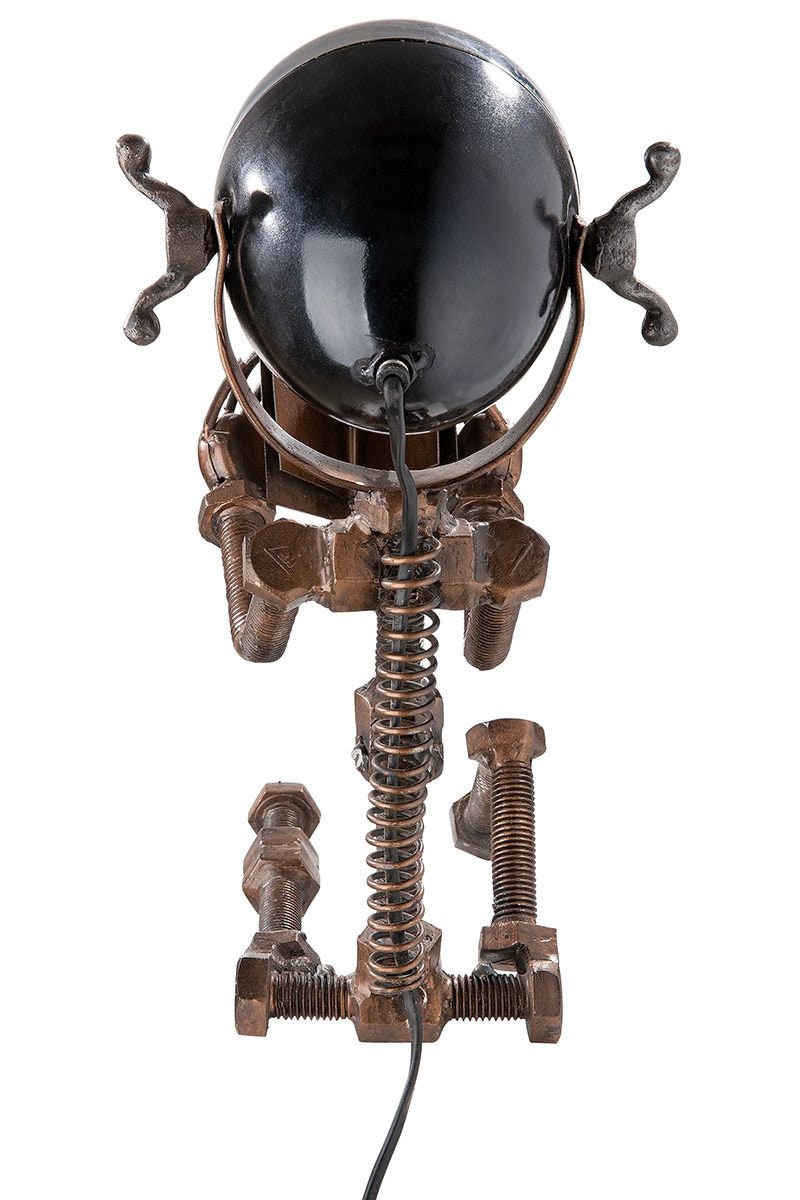 Metall Lampe READING sitzend kupferfarben Handgefertigt Höhe 38cm Dekolampe