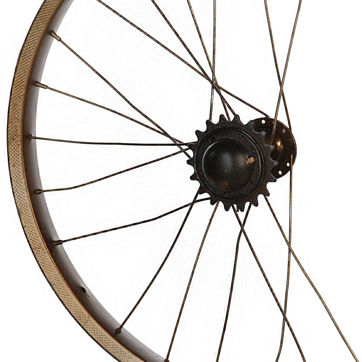 Tischlampe "Cycle" - dekorative Metalllampe aus halbem Fahrradreifen mit Antikfinish